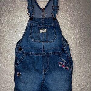 OshKosh B'gosh Floral Embroidered Denim Overalls